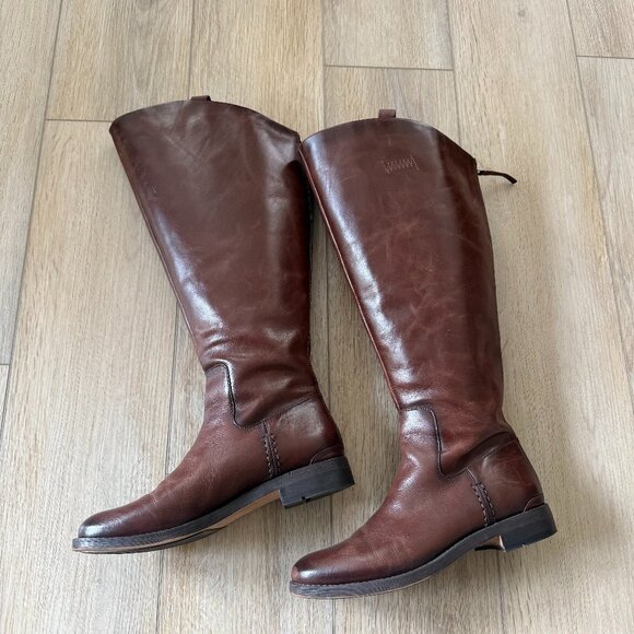 👢 Franco Sarto Dark Brown Leather Riding Boots | Women’s 10M Wide Calf 👢 - Picture 1 of 16